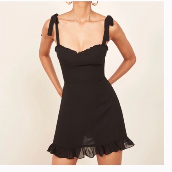 Reformation Dresses & Skirts - Reformation Christine Black Mini Dress 4